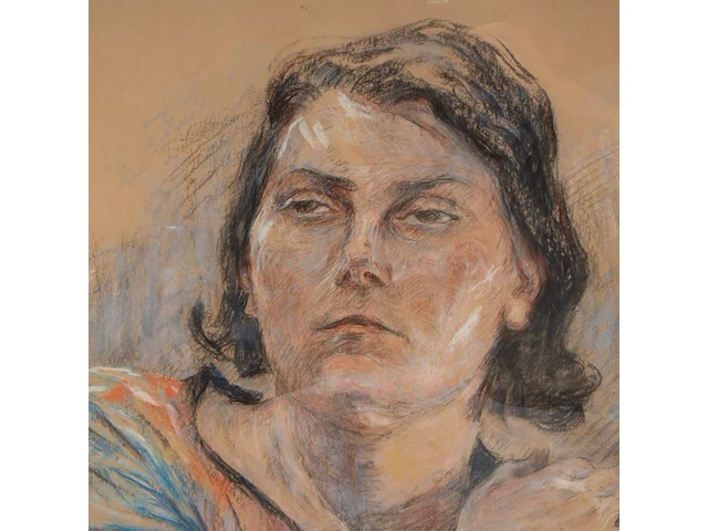Jenny montigny (1875-1937), portrait of a lady, 1933, pastel on paper 57 x 44 cm. (22.44 x 17.32 in.), frame: 85 x 72.5 cm. (33.46 x 28.53 in.) - afbeelding 5 van  5