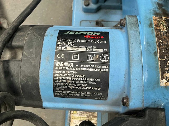 Jepson 9430 afkortcirkelzaagmachine - afbeelding 7 van  7