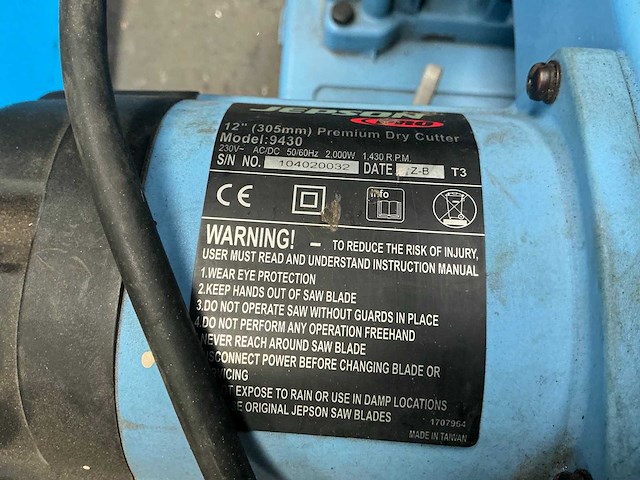 Jepson 9430 afkortcirkelzaagmachine - afbeelding 7 van  7