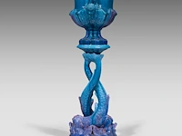 Jérôme massier (1850-1926), a turquoise glazed ceramic jardinière and stand, total h: 129 cm - afbeelding 2 van  9