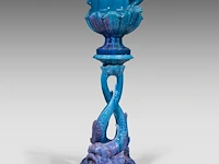 Jérôme massier (1850-1926), a turquoise glazed ceramic jardinière and stand, total h: 129 cm - afbeelding 3 van  9