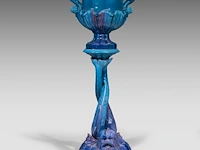 Jérôme massier (1850-1926), a turquoise glazed ceramic jardinière and stand, total h: 129 cm - afbeelding 4 van  9