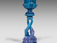 Jérôme massier (1850-1926), a turquoise glazed ceramic jardinière and stand, total h: 129 cm - afbeelding 5 van  9