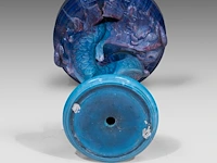 Jérôme massier (1850-1926), a turquoise glazed ceramic jardinière and stand, total h: 129 cm - afbeelding 8 van  9