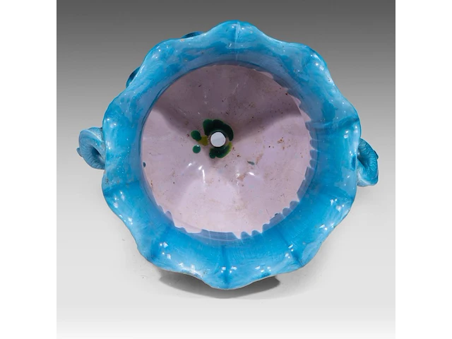 Jérôme massier (1850-1926), a turquoise glazed ceramic jardinière and stand, total h: 129 cm - afbeelding 9 van  9