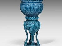 Jérôme massier (1850-1926), a turquoise moorish-inspired jardinière and base 118.5 cm. (46.64 in.) - afbeelding 3 van  10