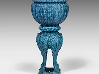 Jérôme massier (1850-1926), a turquoise moorish-inspired jardinière and base 118.5 cm. (46.64 in.) - afbeelding 4 van  10
