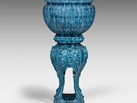 Jérôme massier (1850-1926), a turquoise moorish-inspired jardinière and base 118.5 cm. (46.64 in.) - afbeelding 5 van  10