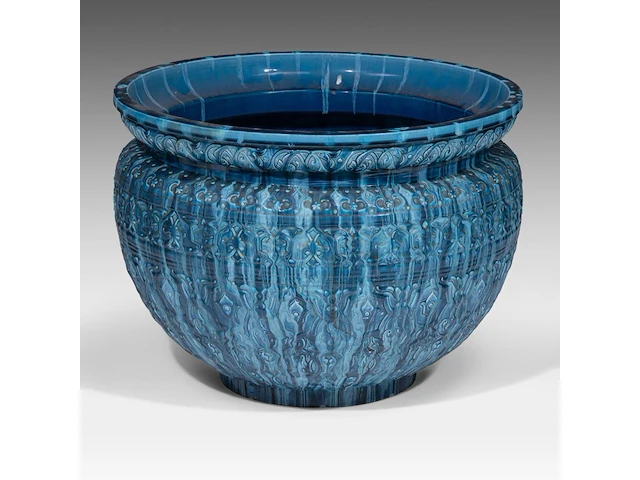 Jérôme massier (1850-1926), a turquoise moorish-inspired jardinière and base 118.5 cm. (46.64 in.) - afbeelding 9 van  10