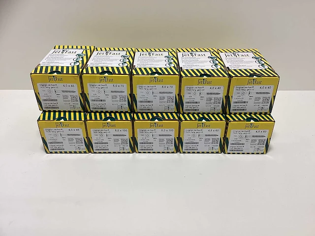 Jetfast schroeven diverse maten 2800 stuks - afbeelding 1 van  7