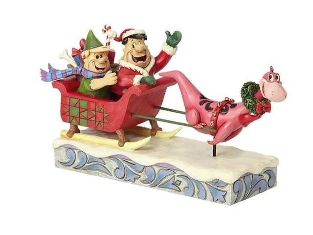 Jim shore - the flintstones collection - flintstones sleigh ride - enesco - afbeelding 1 van  4