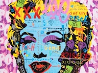 Jisbar (1989), ‘pink mm love’, 2018, mixed media on canvas 80 x 80 cm. (31 1/2 x 31 1/2 in.), frame: 82.5 x 82.5 cm. (32.47 x 32.47 in.) - afbeelding 5 van  9