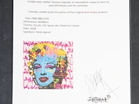 Jisbar (1989), ‘pink mm love’, 2018, mixed media on canvas 80 x 80 cm. (31 1/2 x 31 1/2 in.), frame: 82.5 x 82.5 cm. (32.47 x 32.47 in.) - afbeelding 7 van  9