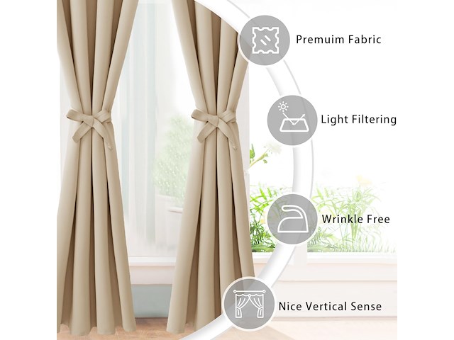 Jiuzhen verduisterende gordijnen (140 x 260 cm) - afbeelding 3 van  4