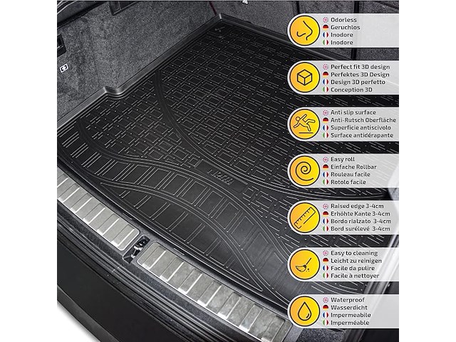J&j automotive | rubberen kofferbakmat - afbeelding 5 van  5