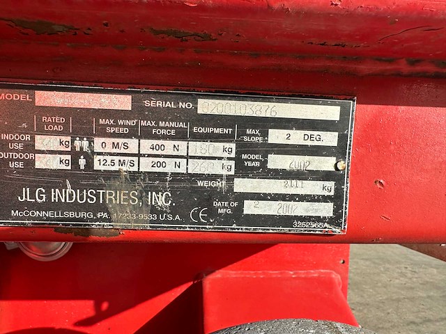 Jlg - 2002 - 2646 - hoogwerker - schaarlift - afbeelding 7 van  29