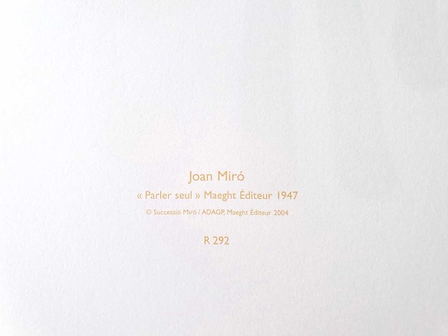 Joan miró - parler seul - offset - afbeelding 2 van  2