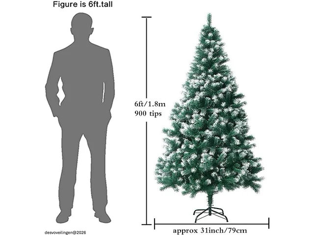 Jofony gevlokte kerstboom (180 x 79 cm) - afbeelding 4 van  5
