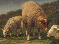 Johan nicolaas van lokhorst (1837-1893), shepherdess with her flock near the shore, 1872, oil on canvas 75 x 110 cm. (29.5 x 43.3 in.), frame: 103 x 140 cm. (40.5 x 55.1 in.) - afbeelding 5 van  8