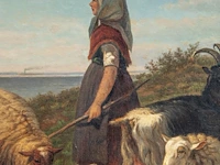 Johan nicolaas van lokhorst (1837-1893), shepherdess with her flock near the shore, 1872, oil on canvas 75 x 110 cm. (29.5 x 43.3 in.), frame: 103 x 140 cm. (40.5 x 55.1 in.) - afbeelding 6 van  8