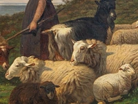 Johan nicolaas van lokhorst (1837-1893), shepherdess with her flock near the shore, 1872, oil on canvas 75 x 110 cm. (29.5 x 43.3 in.), frame: 103 x 140 cm. (40.5 x 55.1 in.) - afbeelding 7 van  8