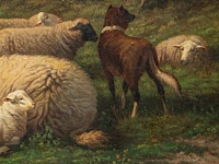 Johan nicolaas van lokhorst (1837-1893), shepherdess with her flock near the shore, 1872, oil on canvas 75 x 110 cm. (29.5 x 43.3 in.), frame: 103 x 140 cm. (40.5 x 55.1 in.) - afbeelding 8 van  8