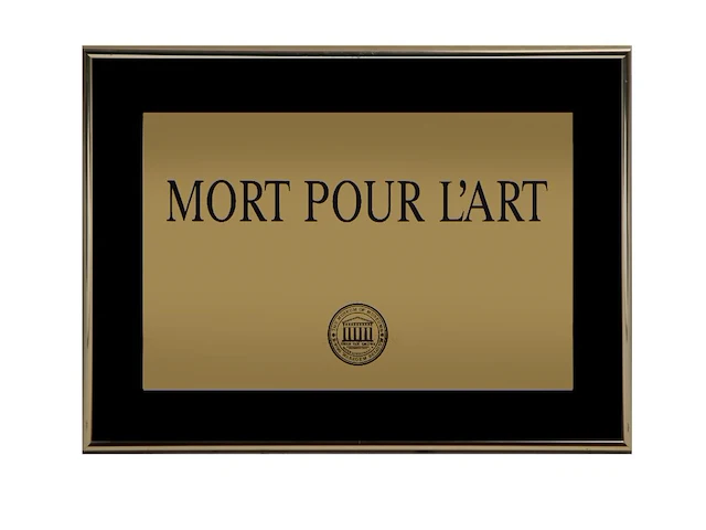 Johan van geluwe (1929-2020), 'l'art pour l'art - mort pour l'art - l'or pour l'art', triptych, multiple 35 x 50 cm. (13.77 x 19.67 in.), frame: 36 x 51 cm. (14.16 x 20.07 in.) - afbeelding 2 van  7