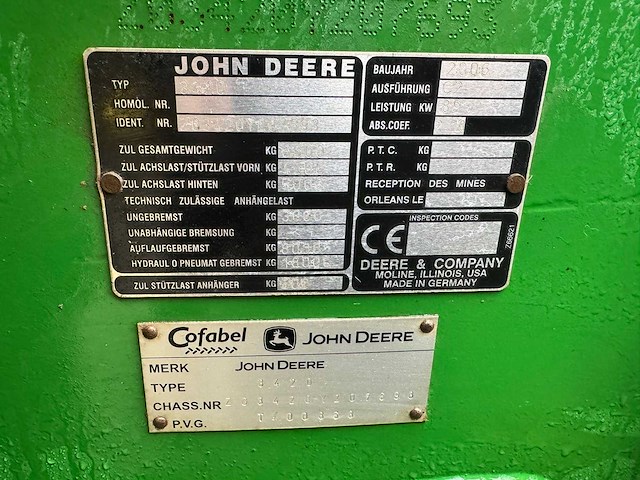 John deere - 3420 - telescopic handlers - 2006 - afbeelding 8 van  17
