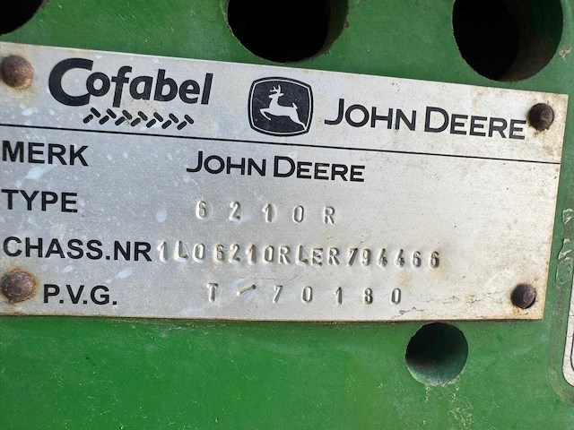 John deere - 6210r - 4-wheel drive tractor - 2014 - afbeelding 5 van  17