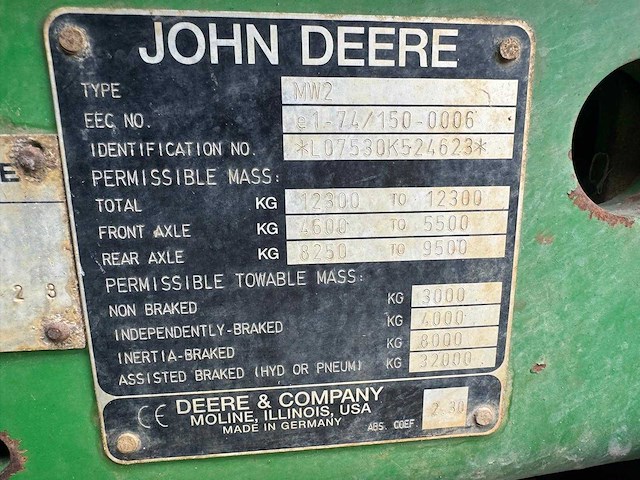 John deere - 7530 premium - 4-wheel drive tractor - 2007 - afbeelding 6 van  19