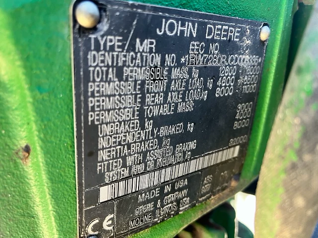 John deere 7280r vierwielaangedraven landbouwtractor - afbeelding 38 van  44