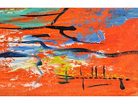 John schuddeboom - zeilboot bij avondrood - acryl op paneel - afbeelding 3 van  7