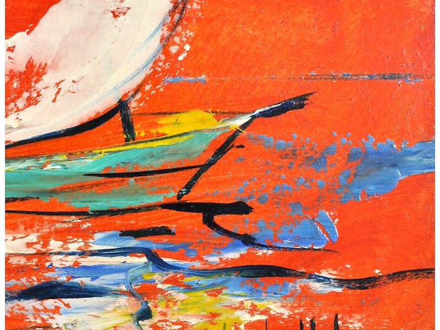 John schuddeboom - zeilboot bij avondrood - acryl op paneel - afbeelding 5 van  7