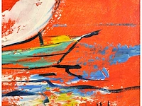 John schuddeboom - zeilboot bij avondrood - acryl op paneel - afbeelding 5 van  7