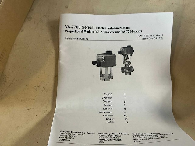Johnson / sauer va-7746-1001 / eye200f001 klepactuator (2x) met ruimteregelaar - afbeelding 4 van  6