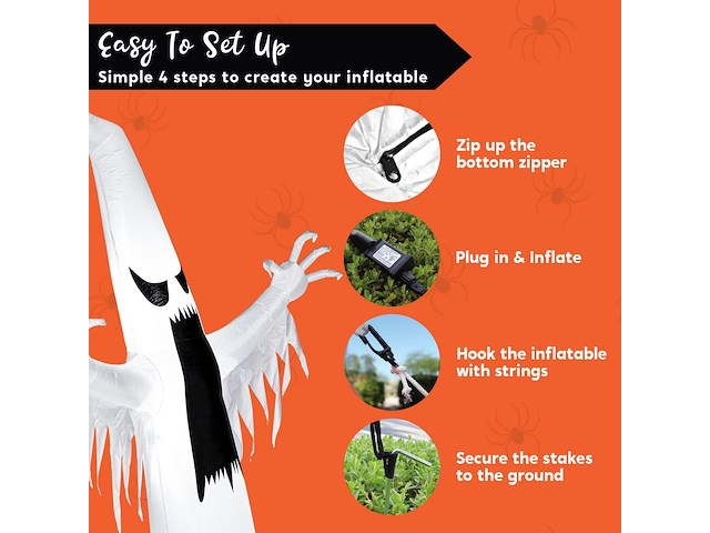 Joiedomi 12 ft opblaasbare ghost - afbeelding 5 van  5