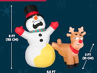 Joiedomi opblaasbaar sneeuwman en rendier (183 cm) - afbeelding 3 van  4