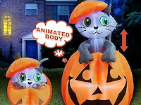 Joiedomi opblaasbare geanimeerde kat op pompoen - afbeelding 1 van  5