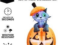Joiedomi opblaasbare geanimeerde kat op pompoen - afbeelding 4 van  5