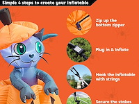 Joiedomi opblaasbare geanimeerde kat op pompoen - afbeelding 5 van  5