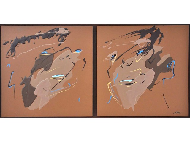 Joke debeuckelaere - tweeluik - acryl op paneel - 36x68 cm - afbeelding 2 van  5