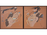 Joke debeuckelaere - tweeluik - acryl op paneel - 36x68 cm - afbeelding 2 van  5