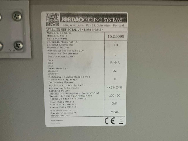 Jordao coolingel systems vit.sl 2n ref.total vent 250.c/gp-sk koelvitrine - afbeelding 2 van  12