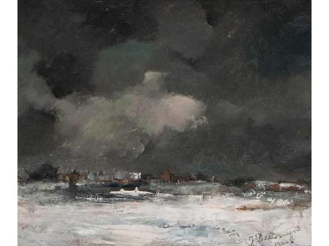 Joris de bruyne (1896-1965), a pair of winter landscapes, 1938/40, oil on canvas 30 x 34 cm. (11.81 x 13.39 in.), frame: 42 x 47 cm. (16.53 x 18 1/2 in.) - afbeelding 3 van  10