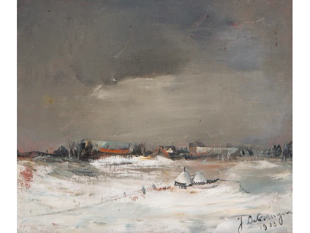 Joris de bruyne (1896-1965), a pair of winter landscapes, 1938/40, oil on canvas 30 x 34 cm. (11.81 x 13.39 in.), frame: 42 x 47 cm. (16.53 x 18 1/2 in.) - afbeelding 6 van  10