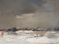 Joris de bruyne (1896-1965), a pair of winter landscapes, 1938/40, oil on canvas 30 x 34 cm. (11.81 x 13.39 in.), frame: 42 x 47 cm. (16.53 x 18 1/2 in.) - afbeelding 6 van  10