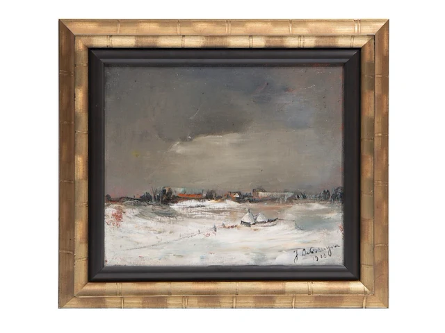 Joris de bruyne (1896-1965), a pair of winter landscapes, 1938/40, oil on canvas 30 x 34 cm. (11.81 x 13.39 in.), frame: 42 x 47 cm. (16.53 x 18 1/2 in.) - afbeelding 7 van  10