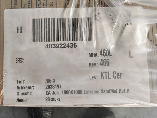 Jos loraine sand mat 100x100 cm tegel 28 m² - afbeelding 6 van  6