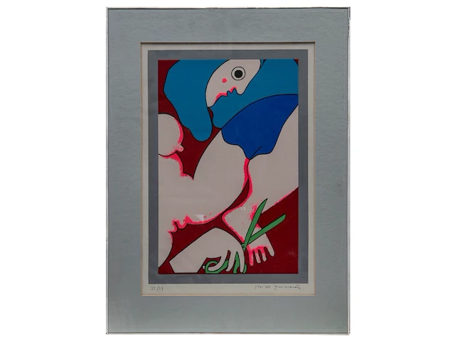 José de guimaraes (1939), untitled lithograph, n° 21/99 48 x 33 cm. (18.89 x 12.99 in.), frame: 67 x 50 cm. (26.37 x 19.67 in.) - afbeelding 2 van  5