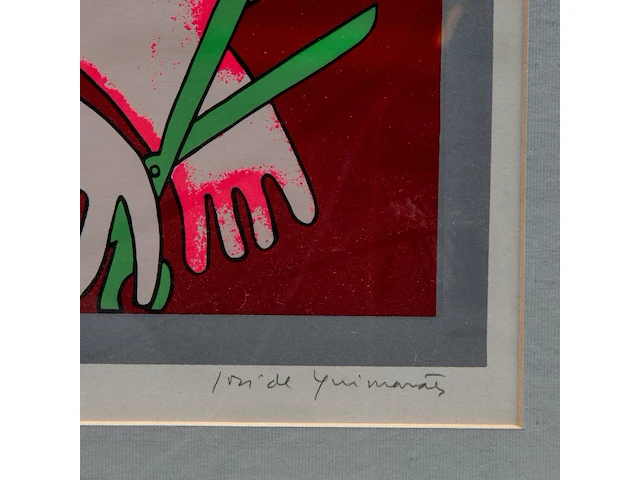 José de guimaraes (1939), untitled lithograph, n° 21/99 48 x 33 cm. (18.89 x 12.99 in.), frame: 67 x 50 cm. (26.37 x 19.67 in.) - afbeelding 4 van  5